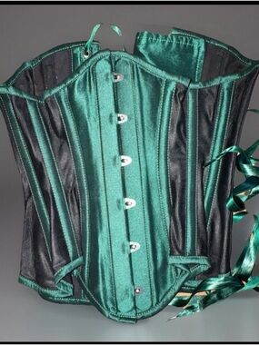 Emerald Green Satin Overbust Corset
